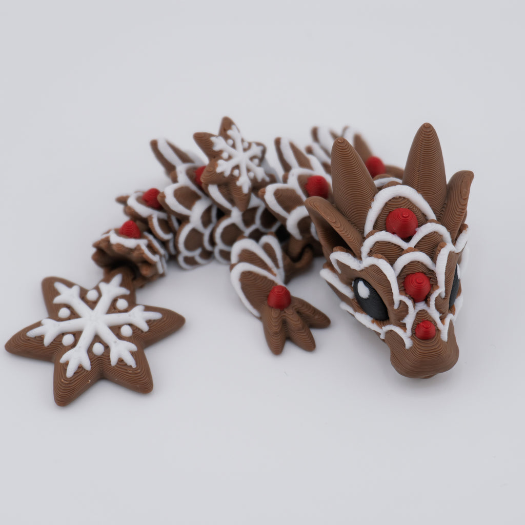 Gingerbread Dragon – Articulated Holiday Cookie Dragon | About 12.5" Long