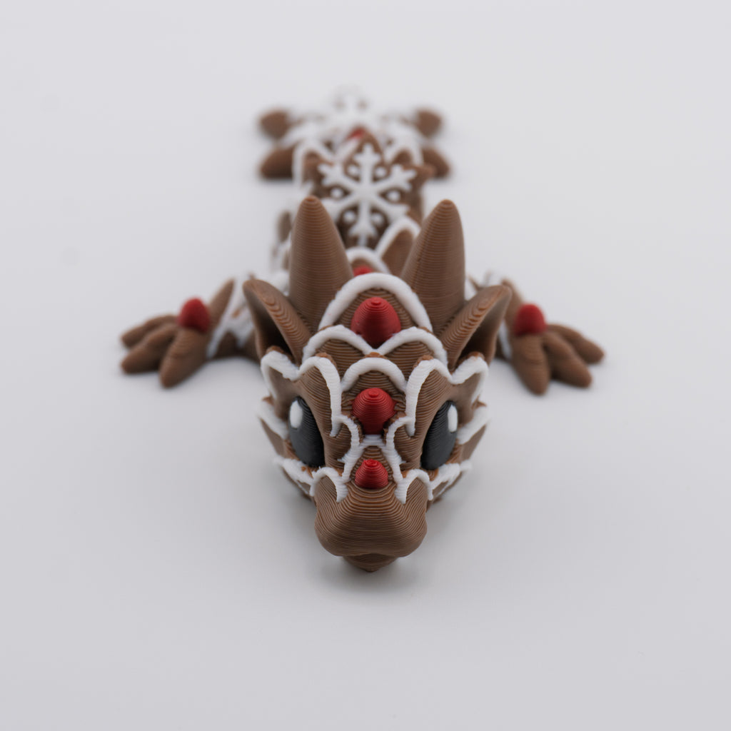 Gingerbread Dragon – Articulated Holiday Cookie Dragon | About 12.5" Long