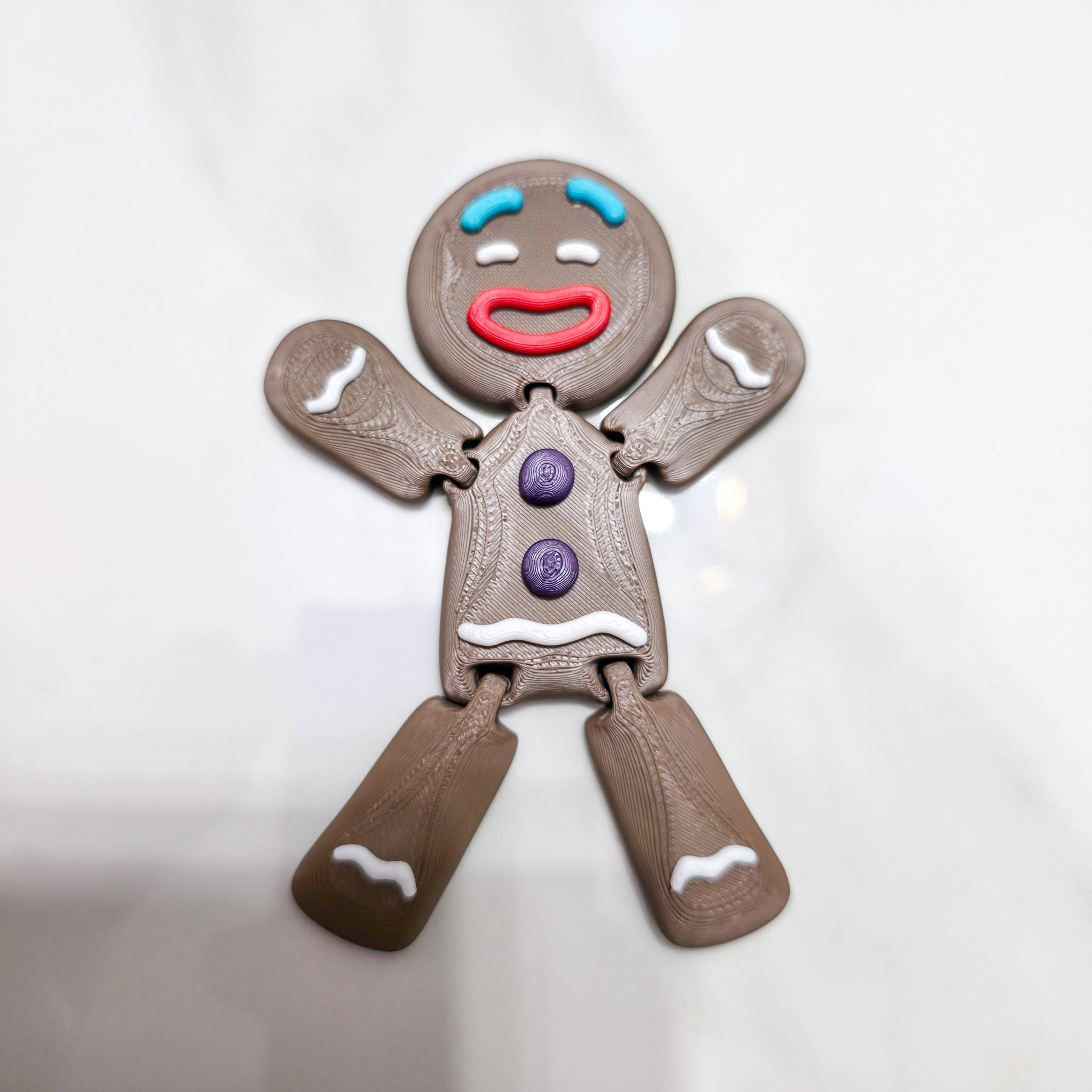 Flexi Gingerbread Man | 5-Color Articulated Cookie Figure | 3D Printed Christmas Collectible