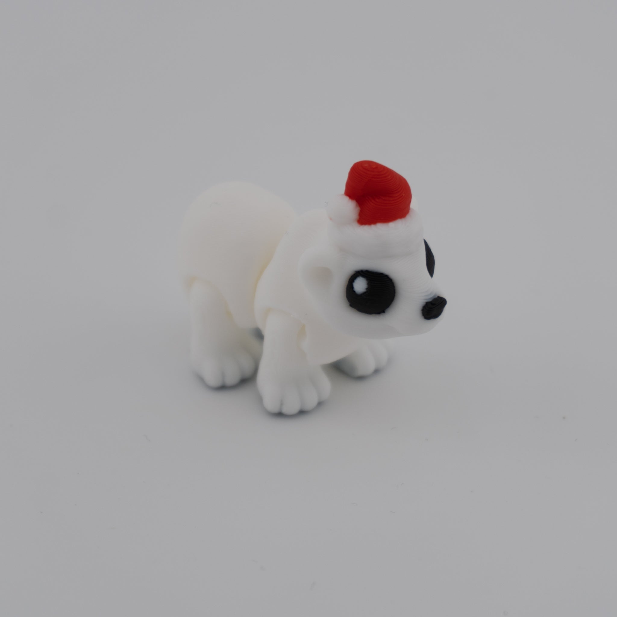 Hatchling Polar Bear – Mini Articulated Flexi Figure (With or Without Santa Hat)