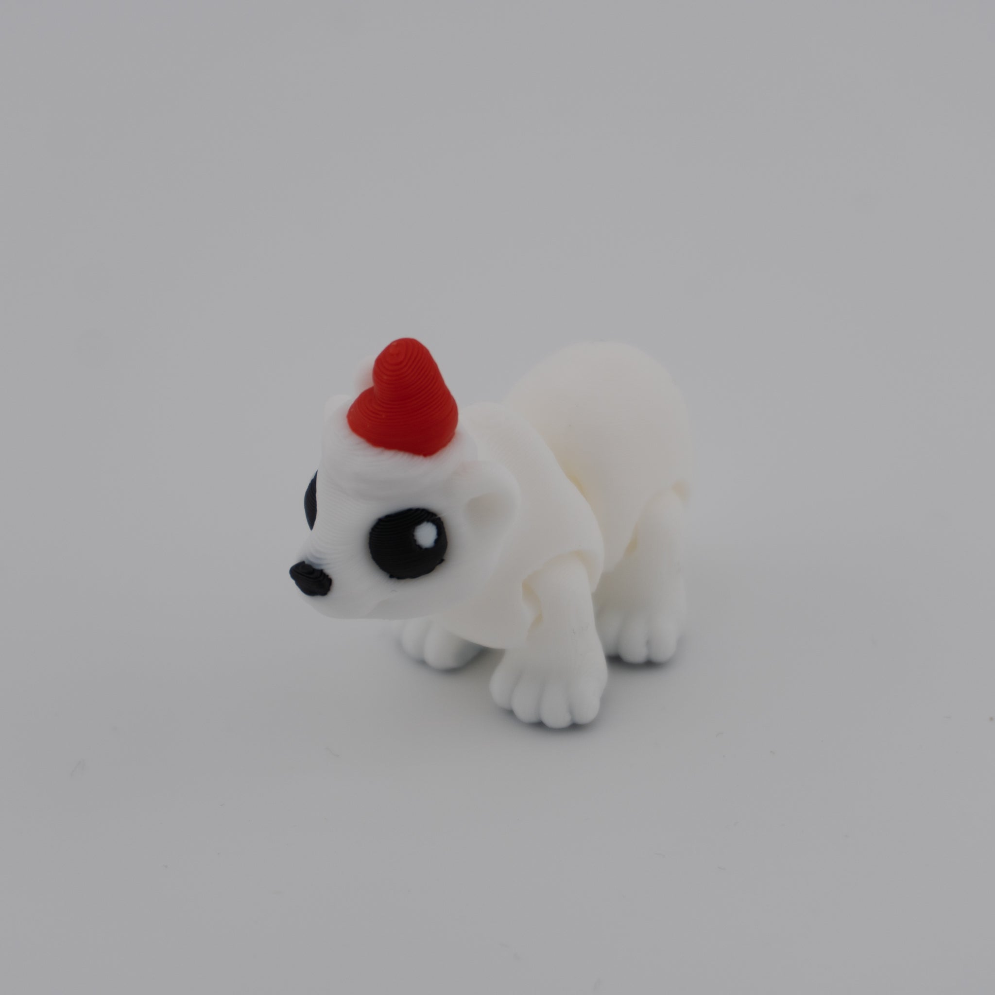 Hatchling Polar Bear – Mini Articulated Flexi Figure (With or Without Santa Hat)