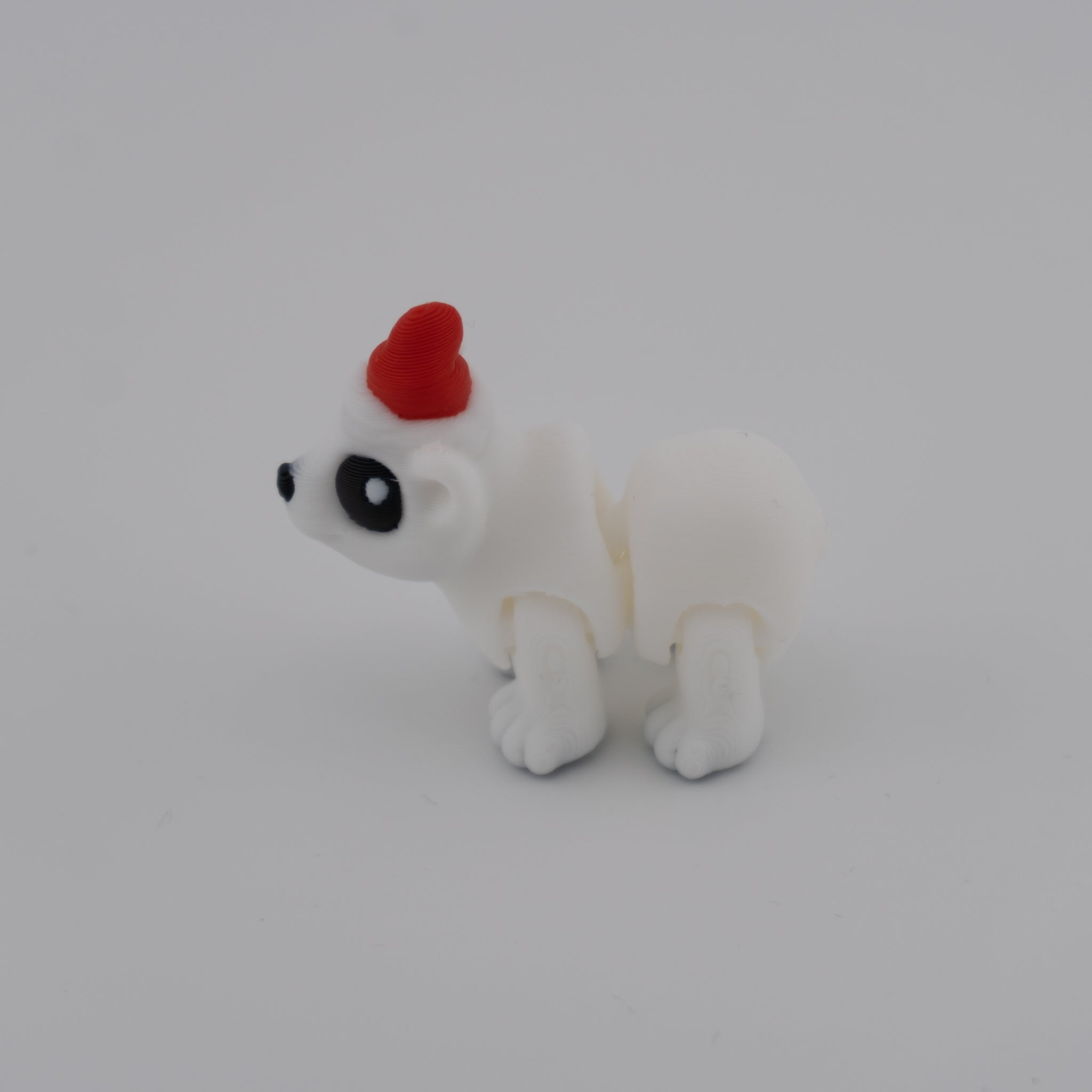 Hatchling Polar Bear – Mini Articulated Flexi Figure (With or Without Santa Hat)