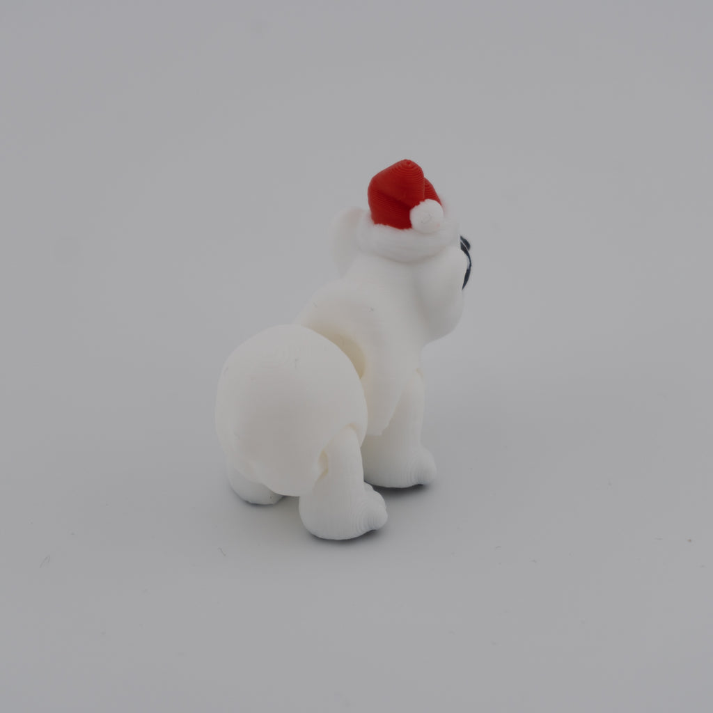 Hatchling Polar Bear – Mini Articulated Flexi Figure (With or Without Santa Hat)
