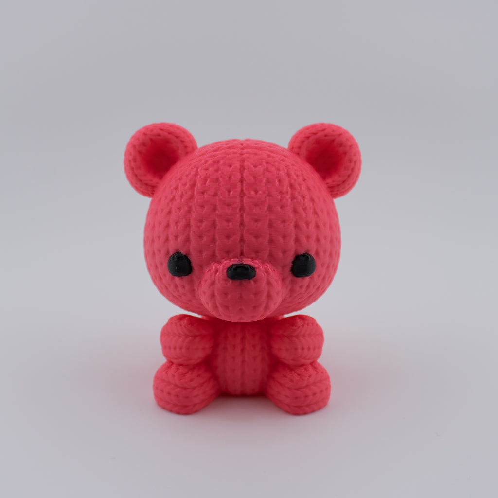 Knitted Bear – Cute Textured Figurine | 3D Printed Collectible Plush-Style Bear