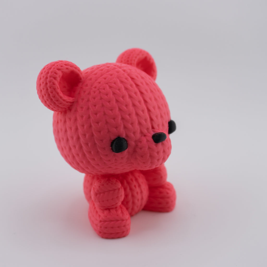 Knitted Bear – Cute Textured Figurine | 3D Printed Collectible Plush-Style Bear