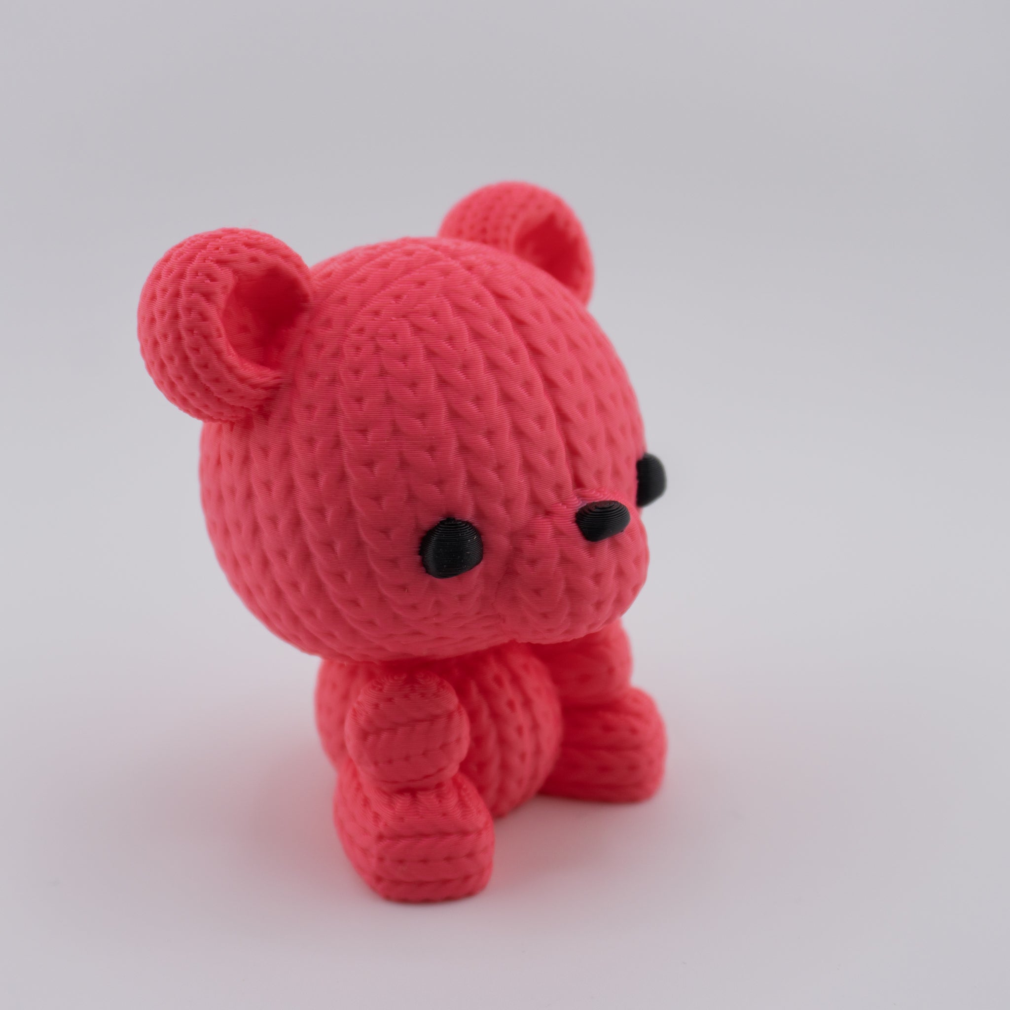 Knitted Bear – Cute Textured Figurine | 3D Printed Collectible Plush-Style Bear