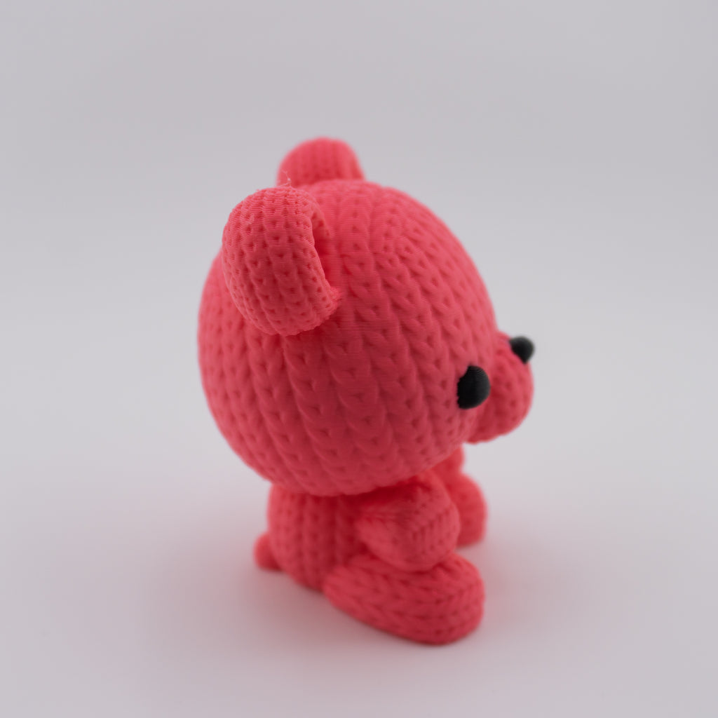 Knitted Bear – Cute Textured Figurine | 3D Printed Collectible Plush-Style Bear