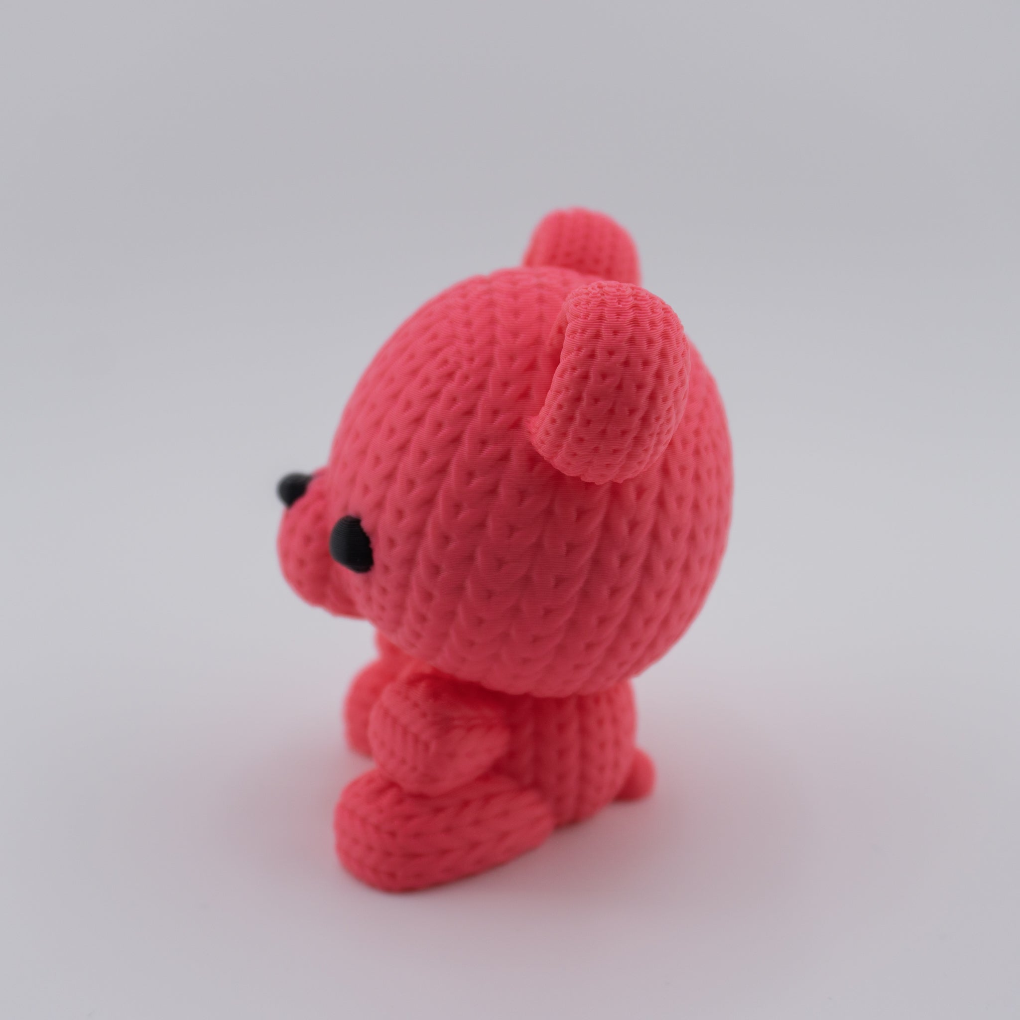 Knitted Bear – Cute Textured Figurine | 3D Printed Collectible Plush-Style Bear