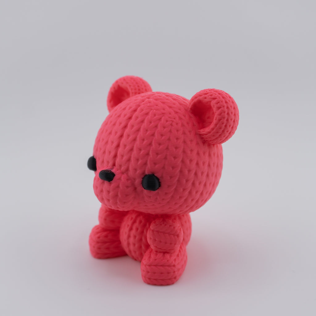 Knitted Bear – Cute Textured Figurine | 3D Printed Collectible Plush-Style Bear