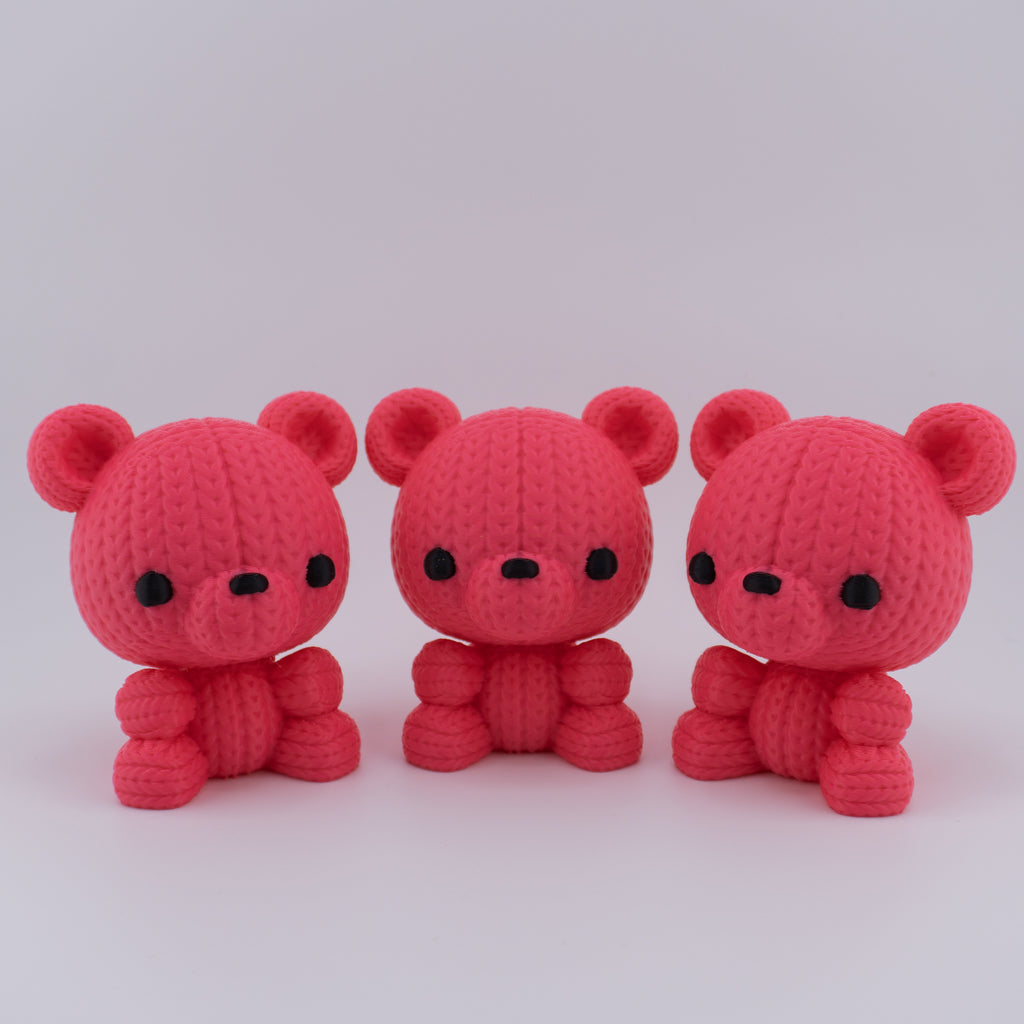 Knitted Bear – Cute Textured Figurine | 3D Printed Collectible Plush-Style Bear