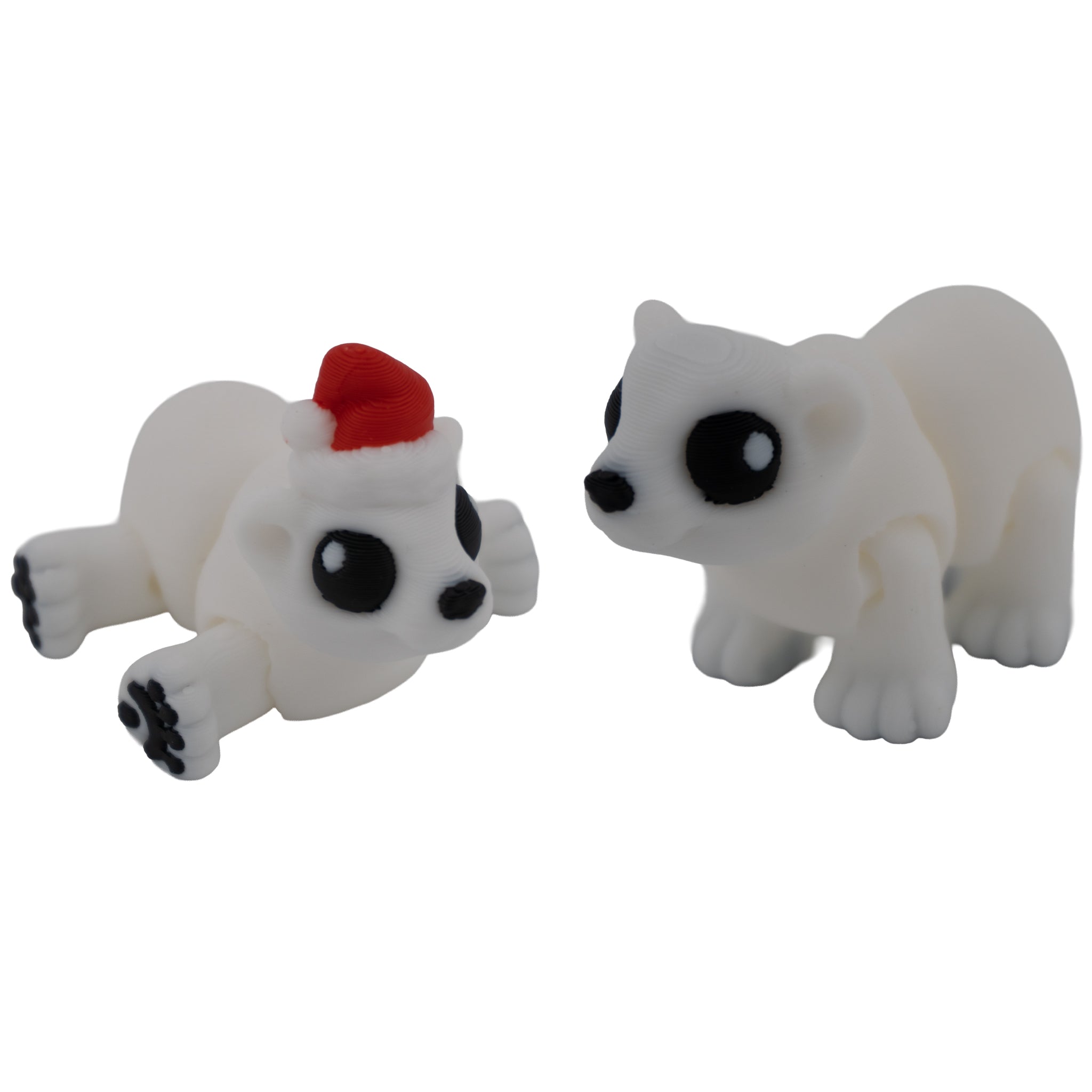 Hatchling Polar Bear – Mini Articulated Flexi Figure (With or Without Santa Hat)