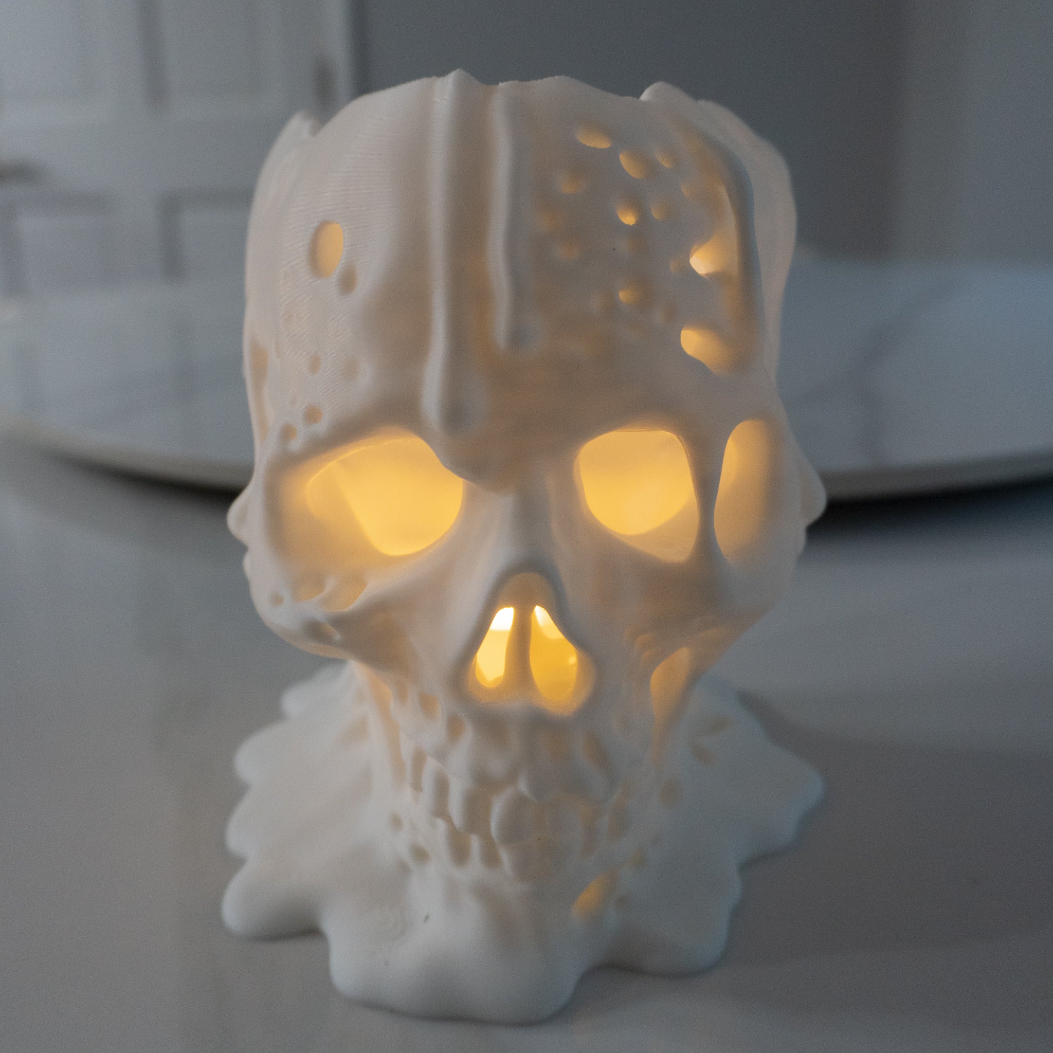 Melting Skull Decor | 3D Printed Halloween Horror Display