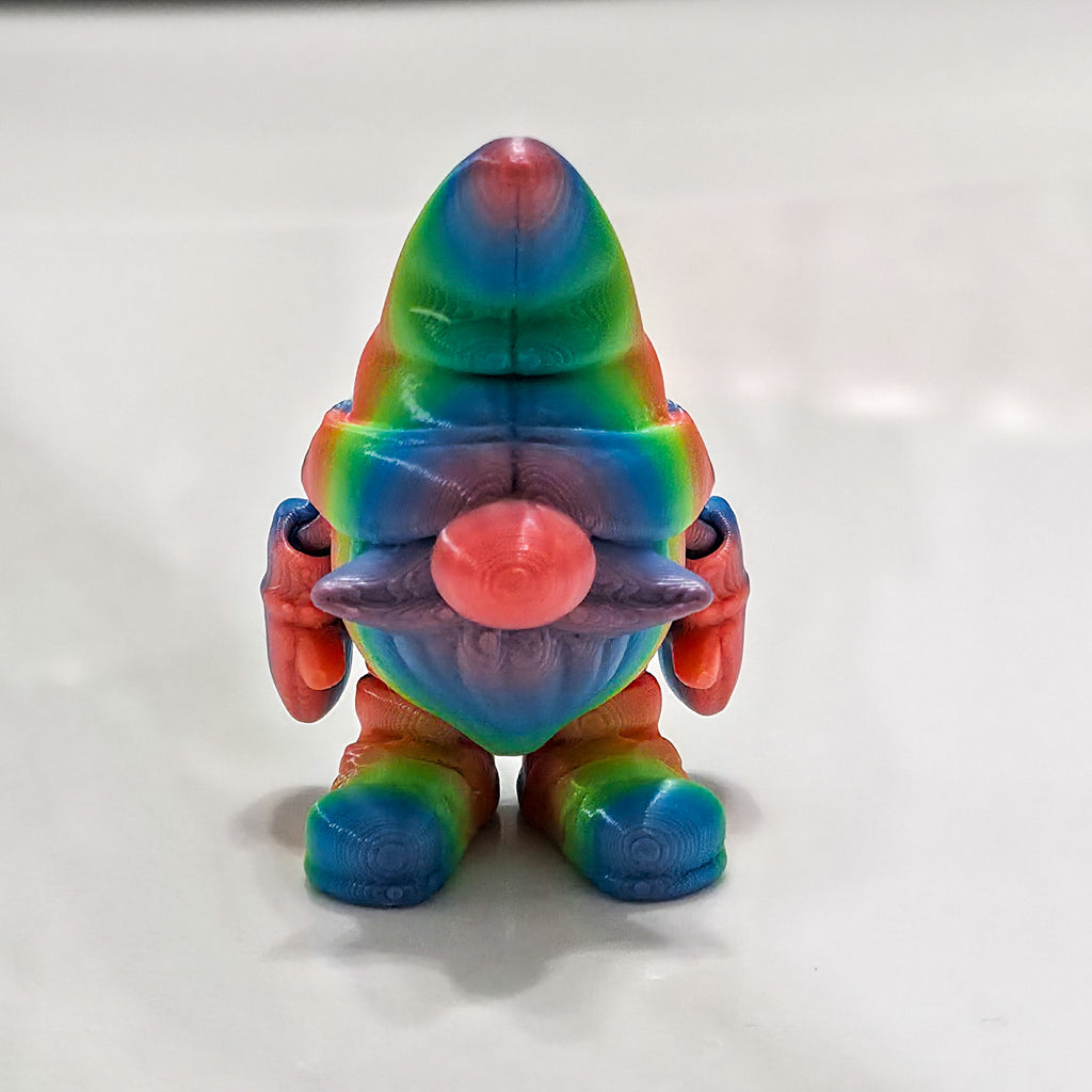 Flexi Mini Gnome Pair | Articulated Rainbow Garden Gnomes | 3D Printed Collectible Figures (Set of 2)
