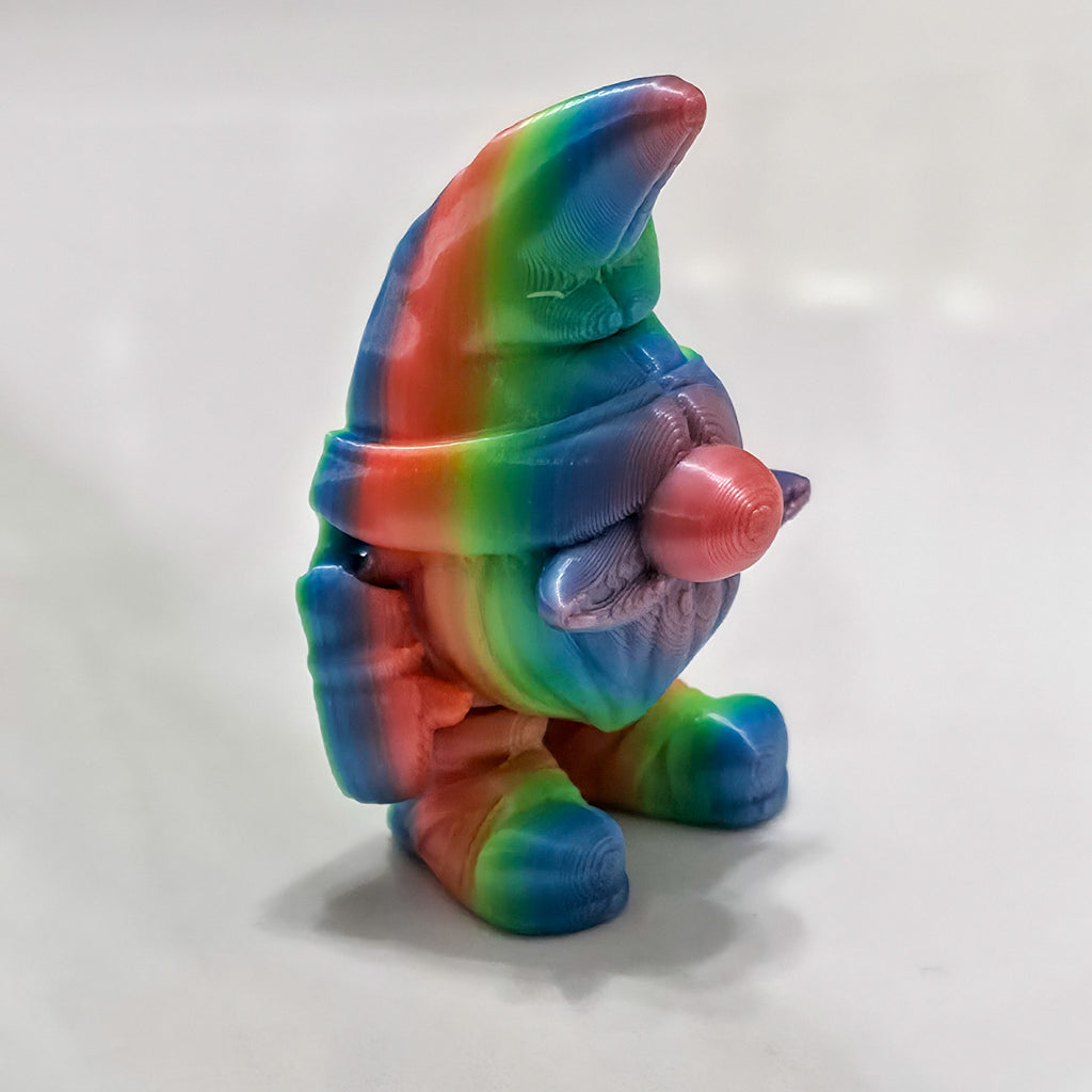 Flexi Mini Gnome Pair | Articulated Rainbow Garden Gnomes | 3D Printed Collectible Figures (Set of 2)