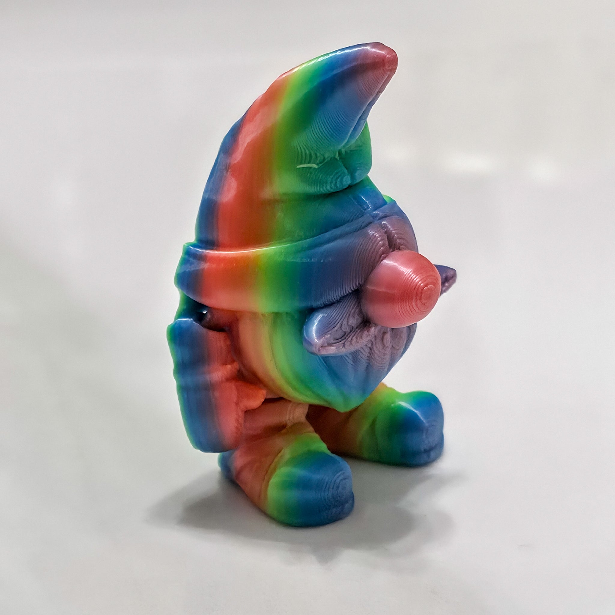Flexi Mini Gnome Pair | Articulated Rainbow Garden Gnomes | 3D Printed Collectible Figures (Set of 2)