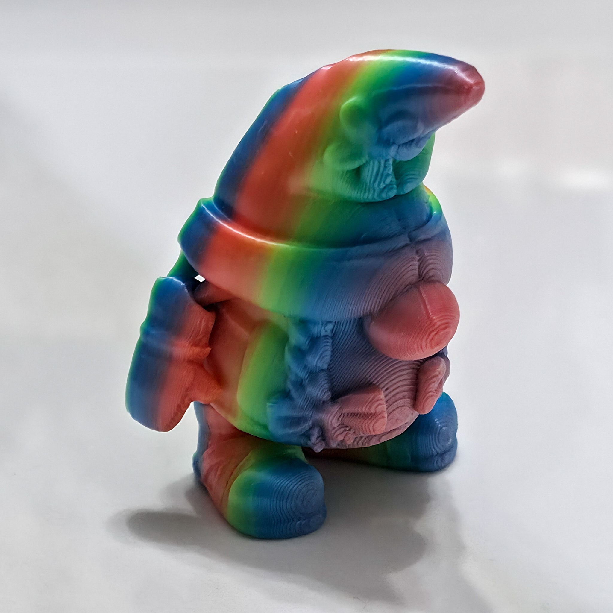 Flexi Mini Gnome Pair | Articulated Rainbow Garden Gnomes | 3D Printed Collectible Figures (Set of 2)