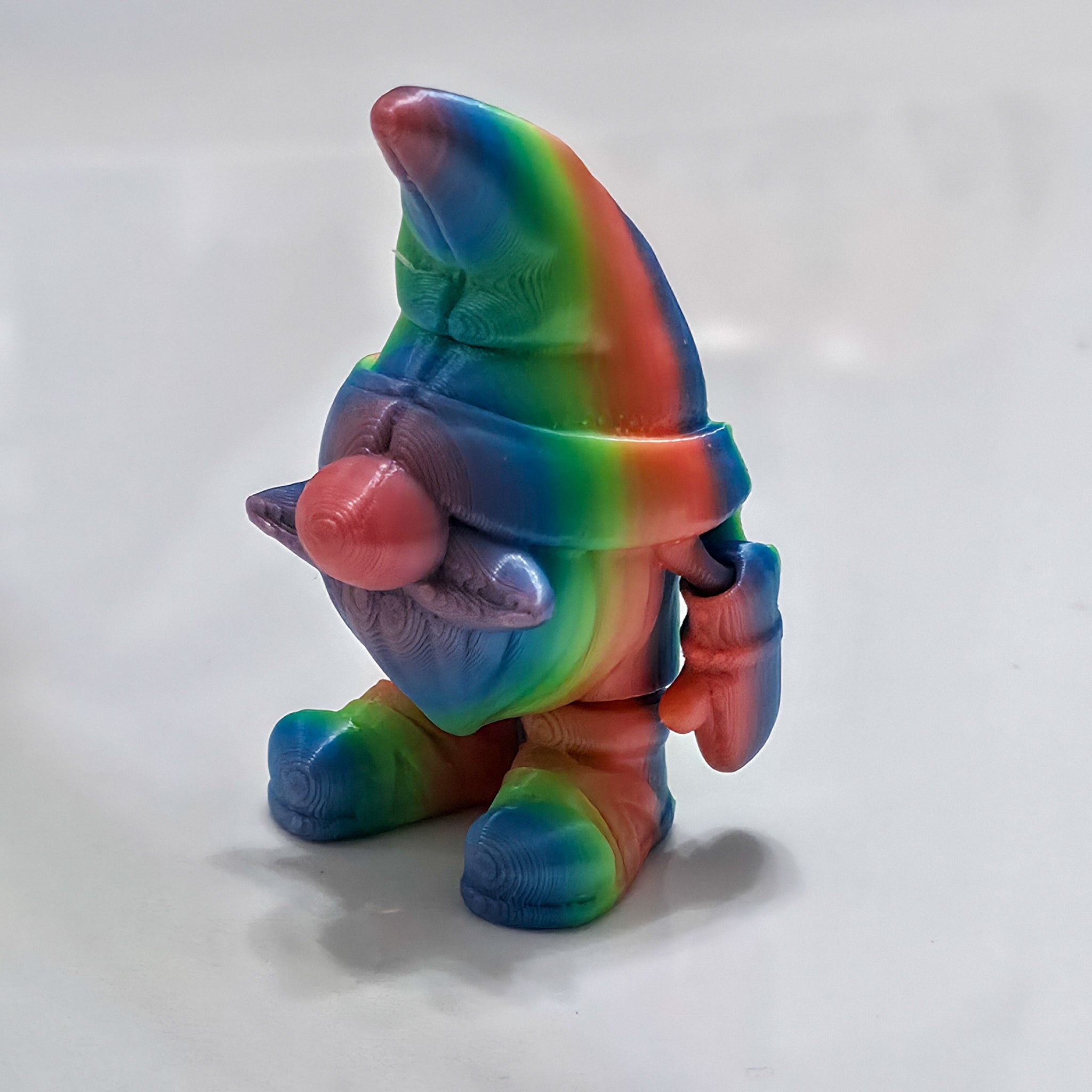 Flexi Mini Gnome Pair | Articulated Rainbow Garden Gnomes | 3D Printed Collectible Figures (Set of 2)