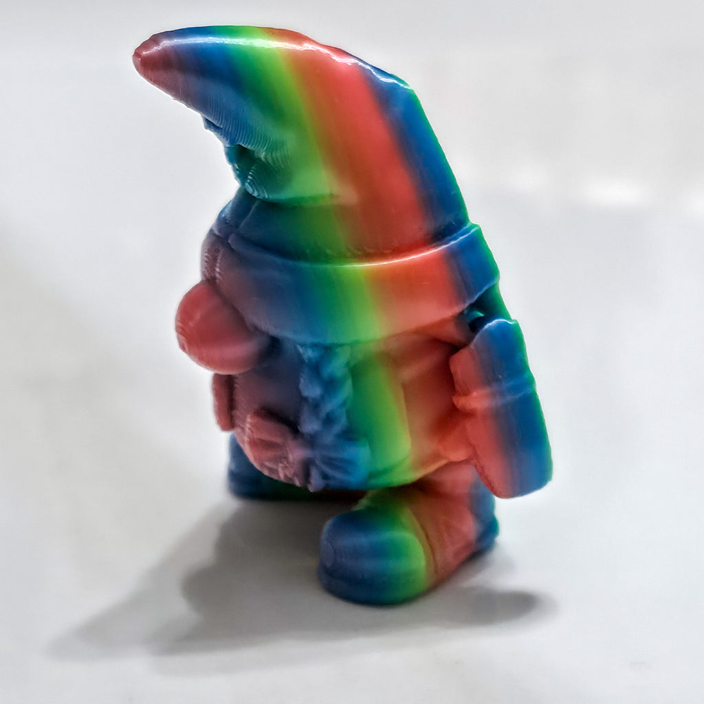 Flexi Mini Gnome Pair | Articulated Rainbow Garden Gnomes | 3D Printed Collectible Figures (Set of 2)
