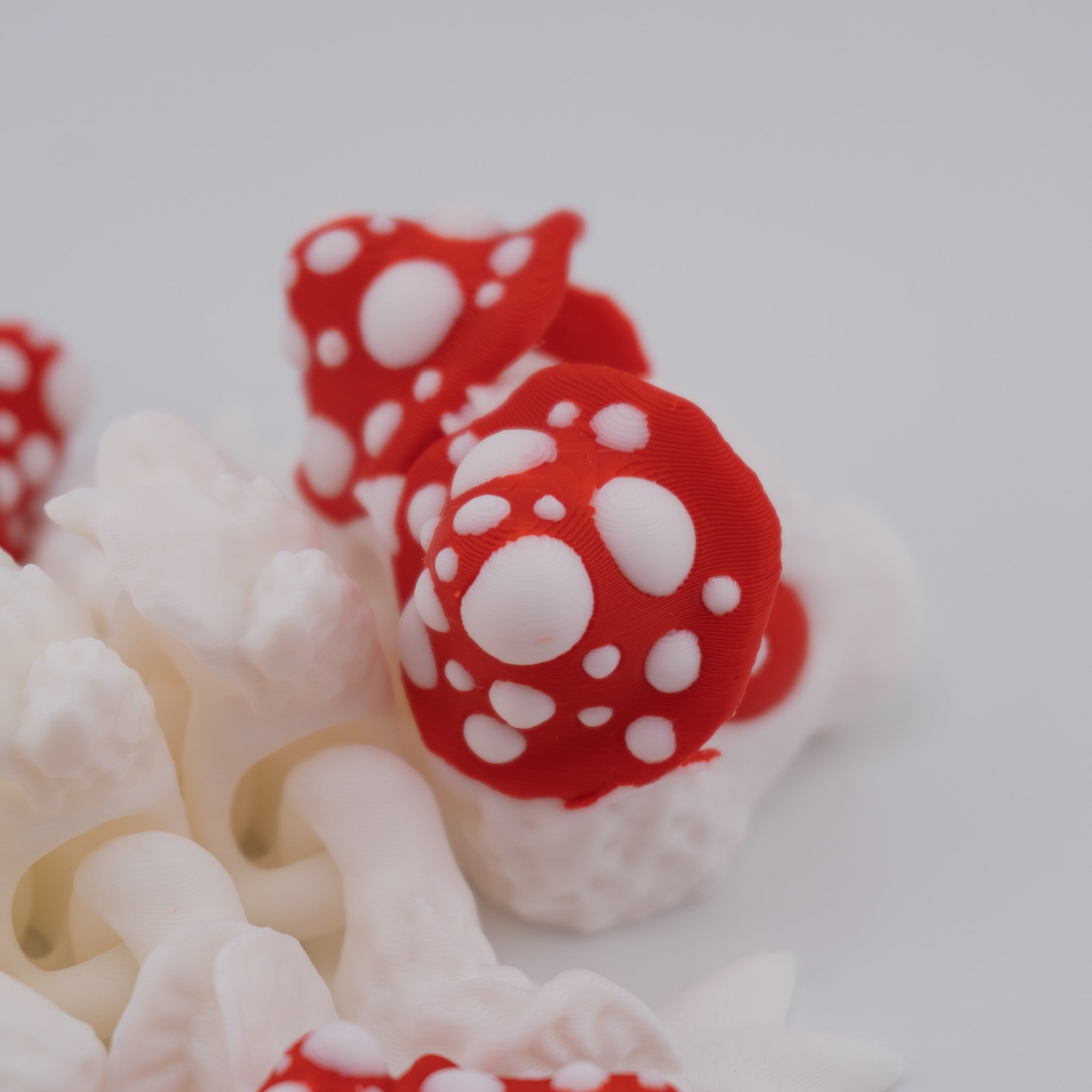 Mushroom Dragon – Articulated Fantasy Figure & Optional Mushroom Shelf Display | About 7.5" Long