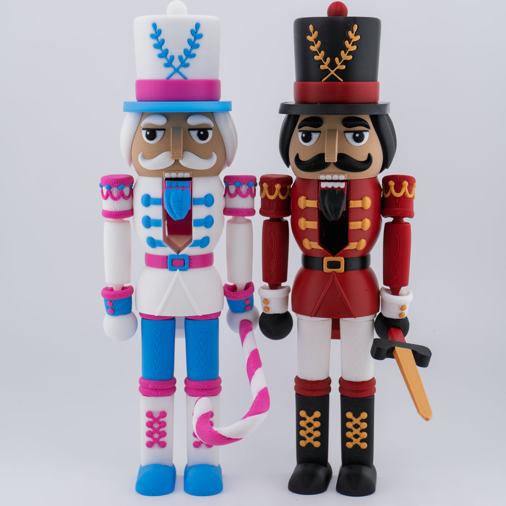 Flexi Nutcracker | Articulated Christmas Figure | 3D Printed Holiday Collectible
