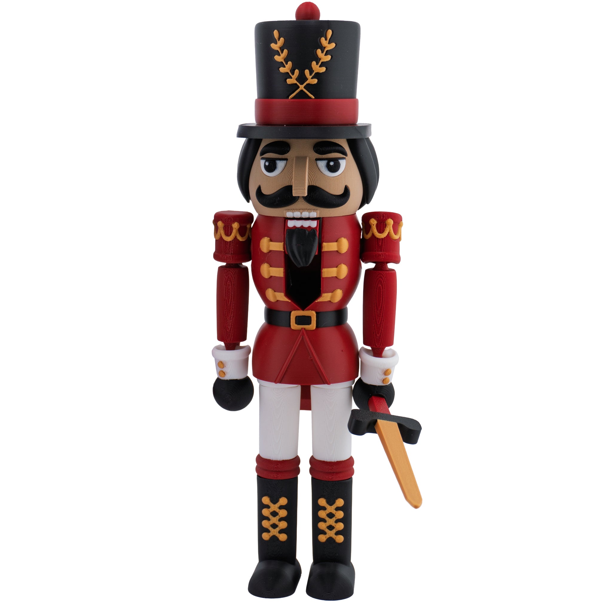 Flexi Nutcracker | Articulated Christmas Figure | 3D Printed Holiday Collectible
