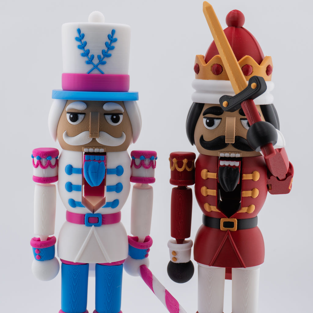 Flexi Nutcracker | Articulated Christmas Figure | 3D Printed Holiday Collectible