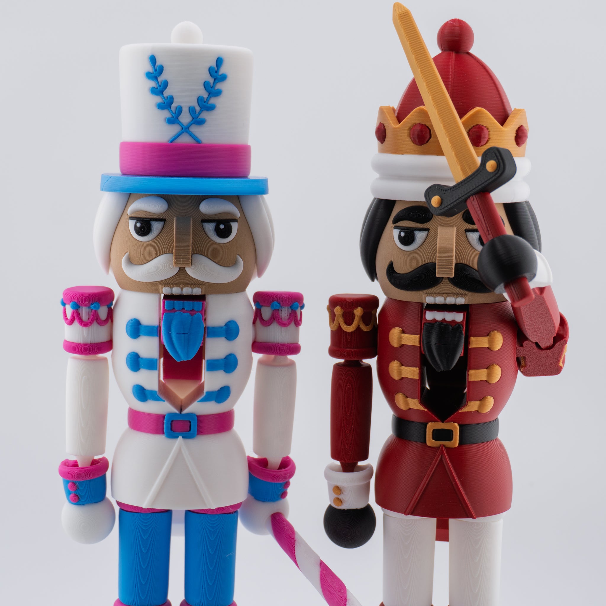 Flexi Nutcracker | Articulated Christmas Figure | 3D Printed Holiday Collectible