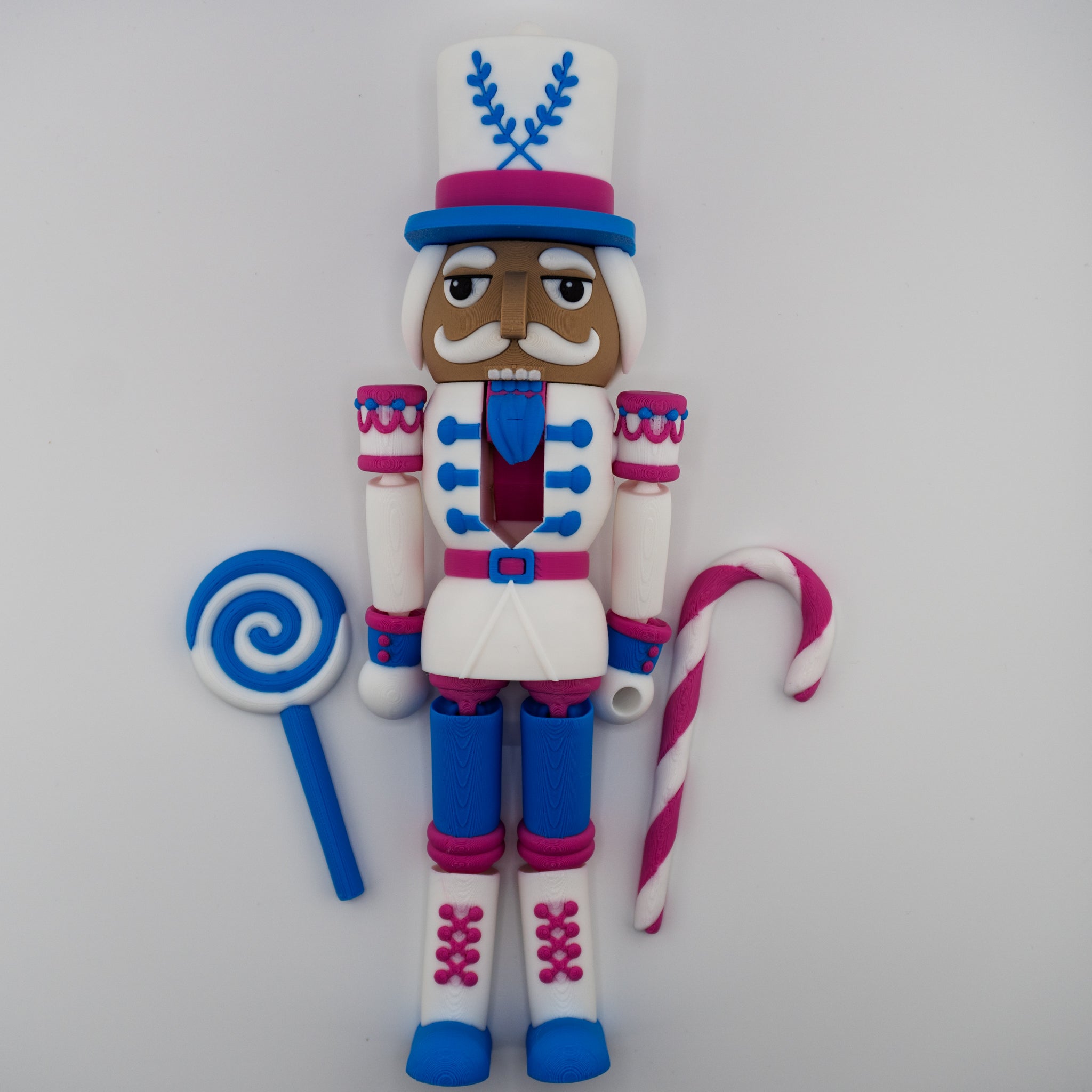 Flexi Nutcracker | Articulated Christmas Figure | 3D Printed Holiday Collectible