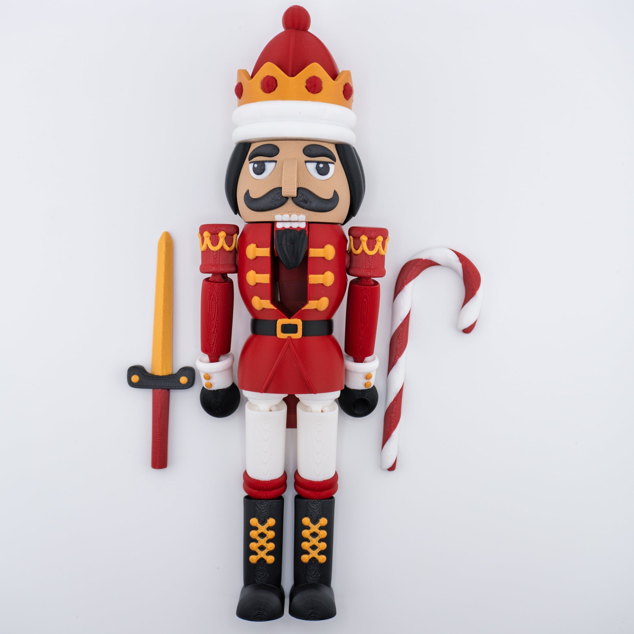 Flexi Nutcracker | Articulated Christmas Figure | 3D Printed Holiday Collectible