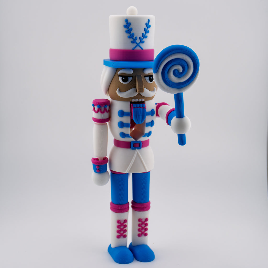 Flexi Nutcracker | Articulated Christmas Figure | 3D Printed Holiday Collectible