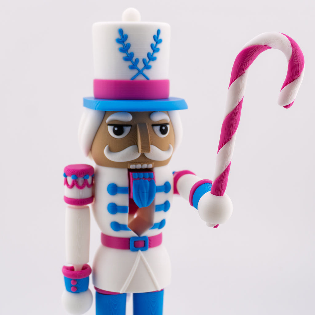 Flexi Nutcracker | Articulated Christmas Figure | 3D Printed Holiday Collectible