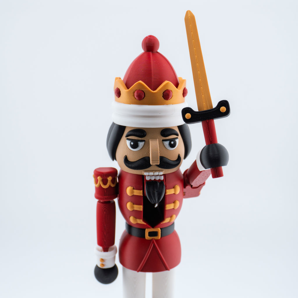 Flexi Nutcracker | Articulated Christmas Figure | 3D Printed Holiday Collectible