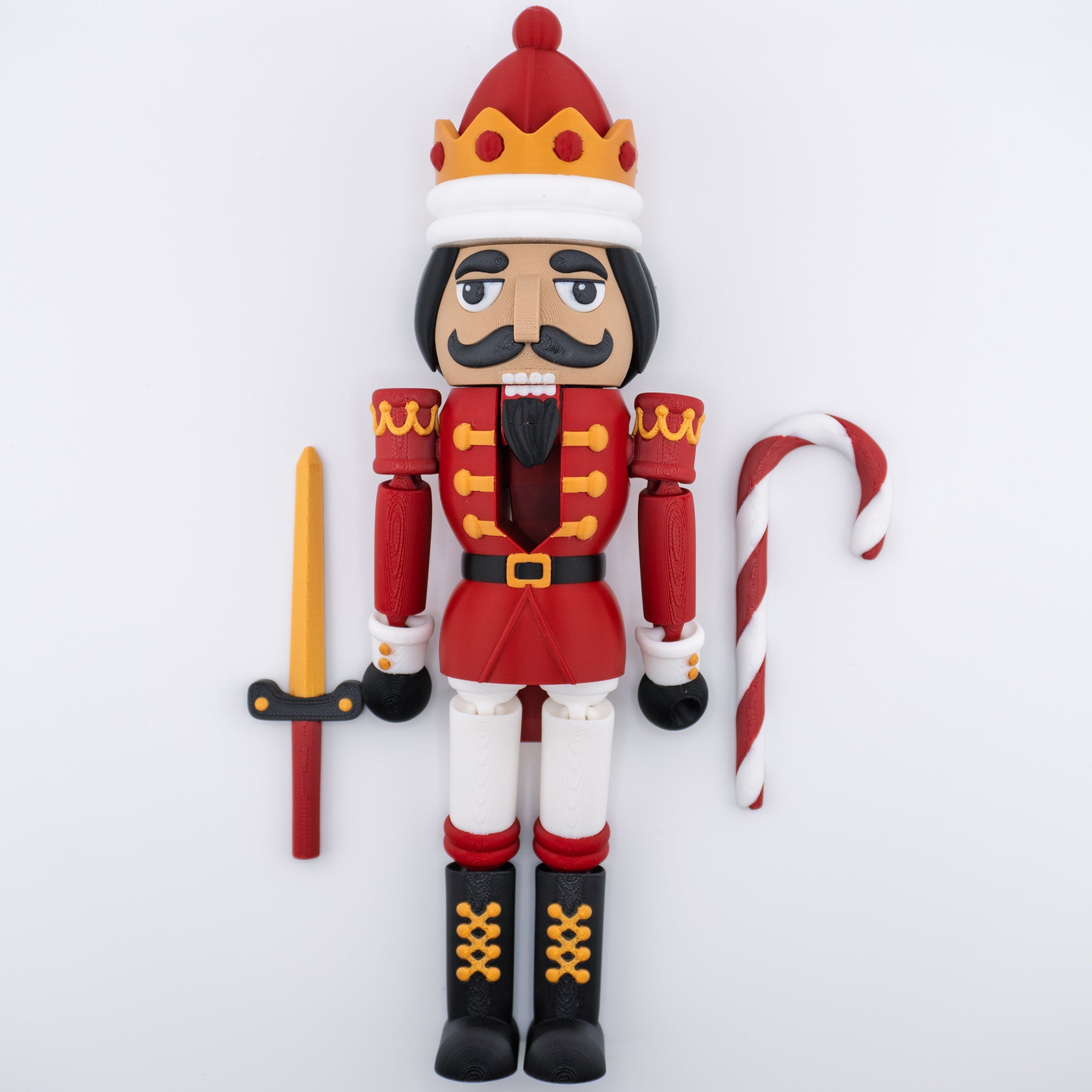 Flexi Nutcracker | Articulated Christmas Figure | 3D Printed Holiday Collectible