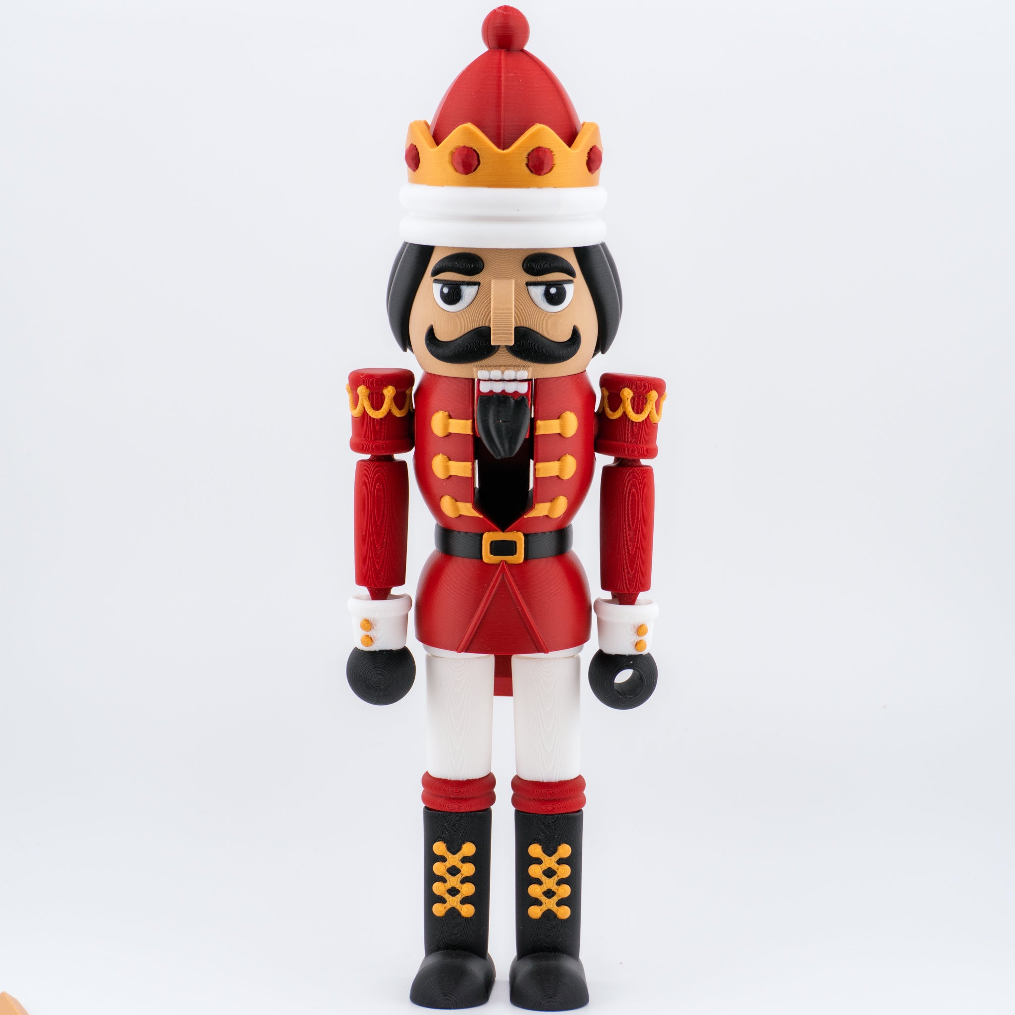 Flexi Nutcracker | Articulated Christmas Figure | 3D Printed Holiday Collectible