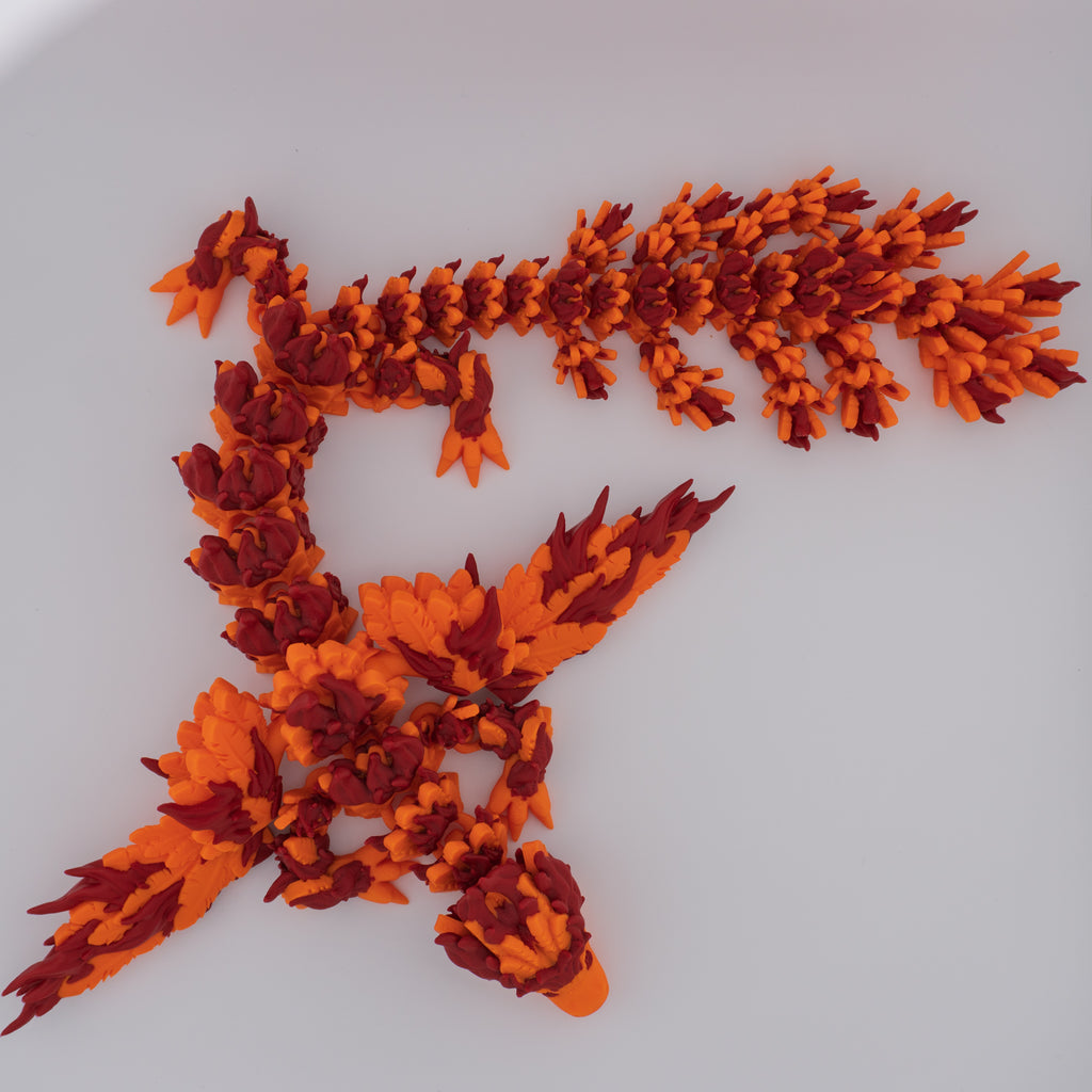 Phoenix Dragon – Vibrant 19 Inch Articulated Figure with Folding Wings