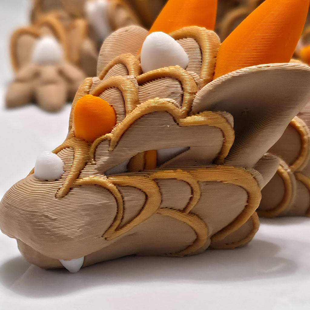 Pumpkin Spice Cookie Dragon | 26" Articulated Fall Dragon Figure | 3D Printed Collectible | Autumn Fantasy Display