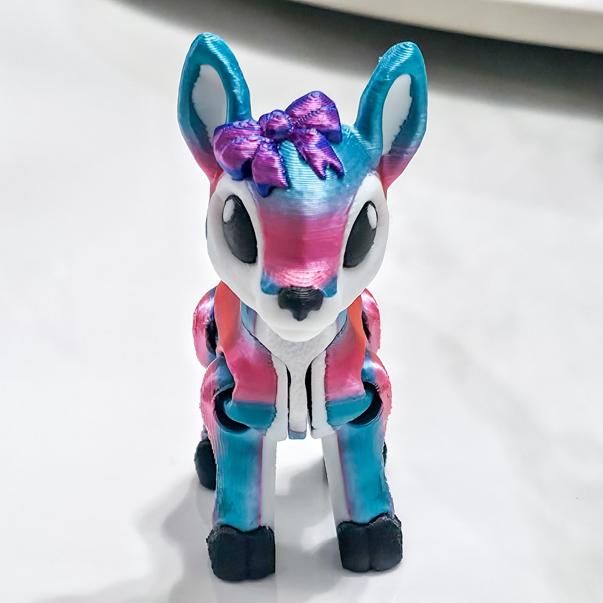 Reindeer Figurines | Articulated Baby Reindeer Figure | 3D Printed Holiday Collectible