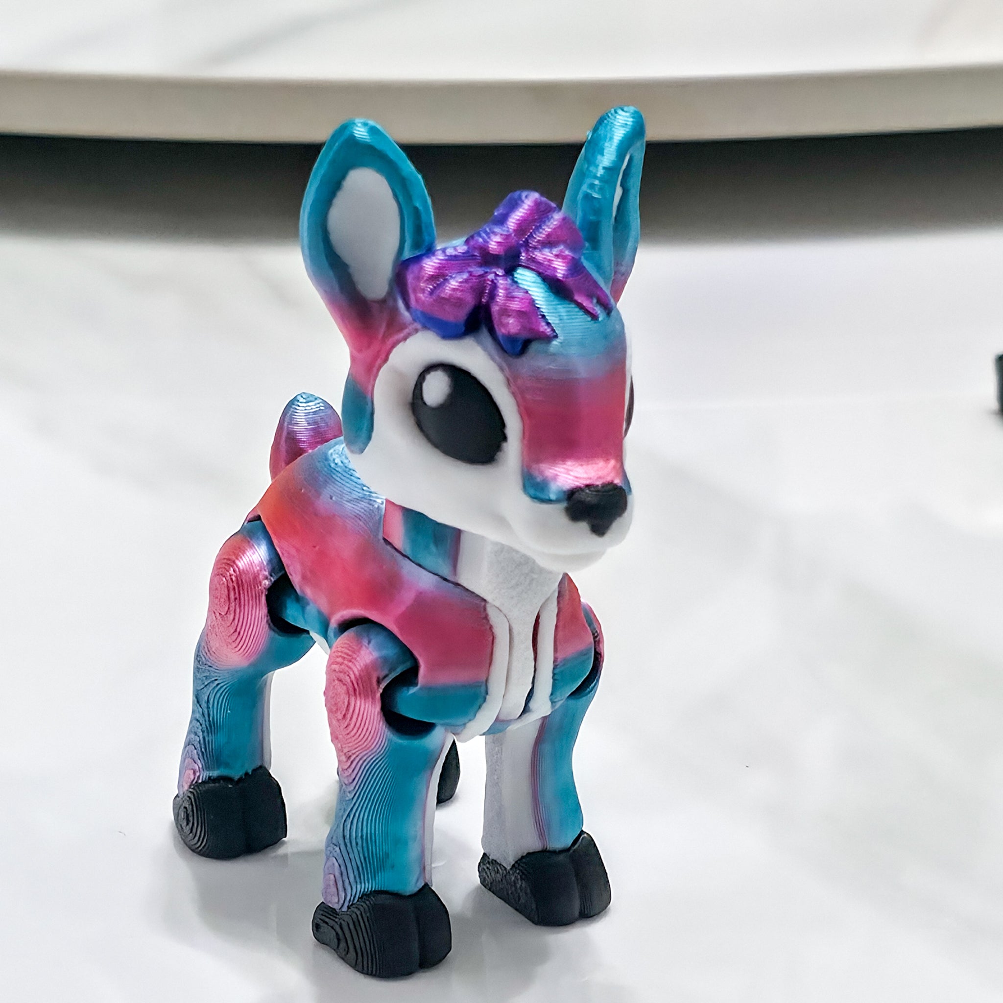 Reindeer Figurines | Articulated Baby Reindeer Figure | 3D Printed Holiday Collectible