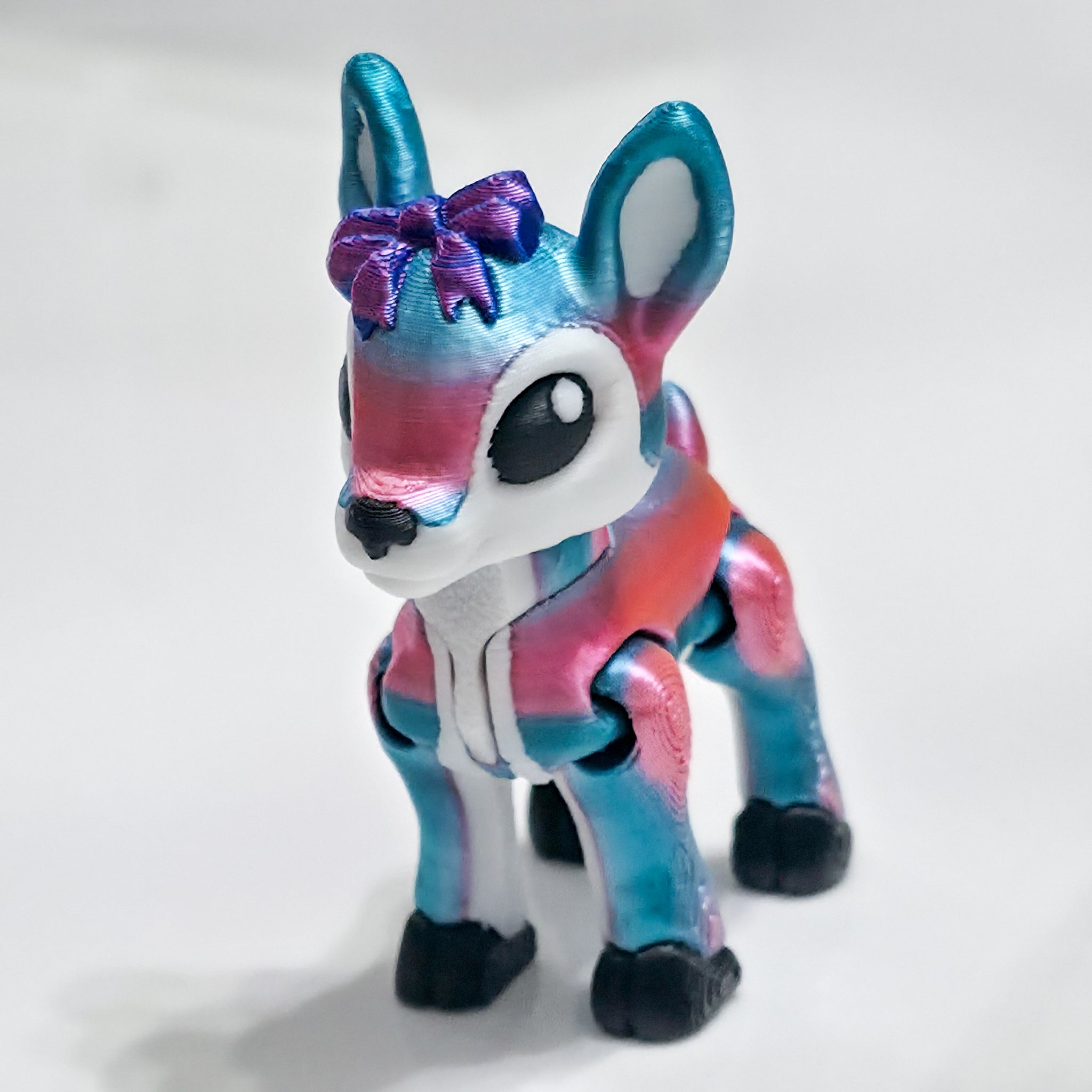 Reindeer Figurines | Articulated Baby Reindeer Figure | 3D Printed Holiday Collectible