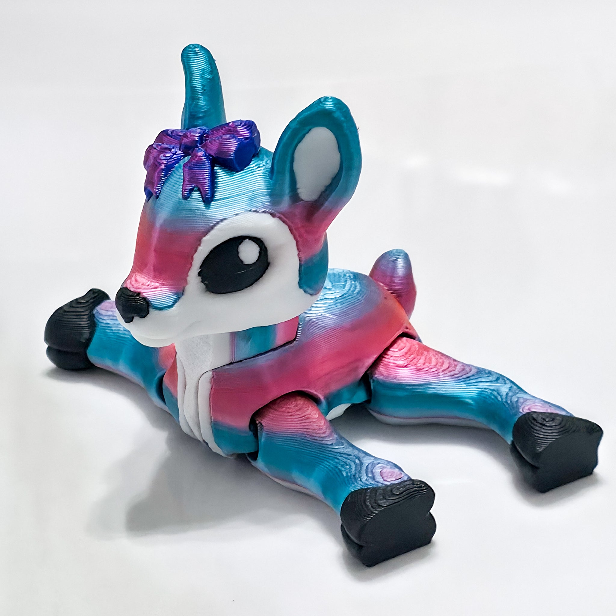 Reindeer Figurines | Articulated Baby Reindeer Figure | 3D Printed Holiday Collectible