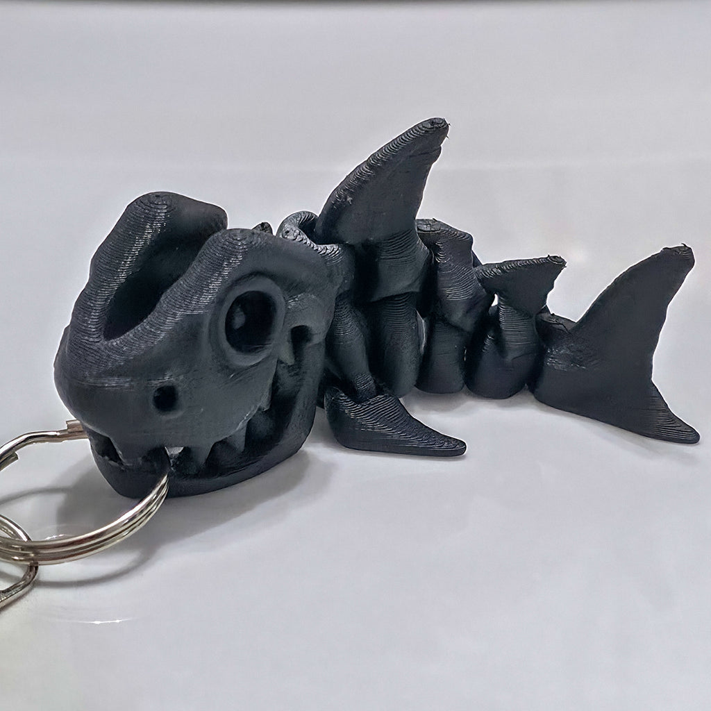 Articulated Skeleton Shark Keychain – 3.3 Inch Flexible Fidget Accessory