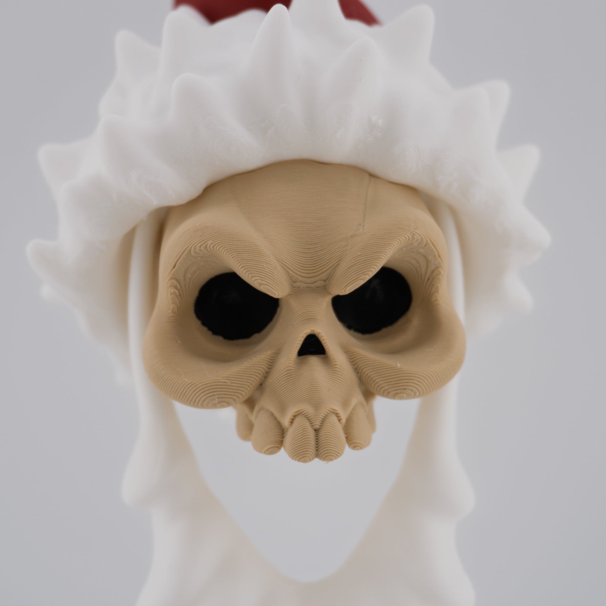 Skull Santa Ornament – Gothic Christmas Skull Decoration | 3D Printed Holiday Decor