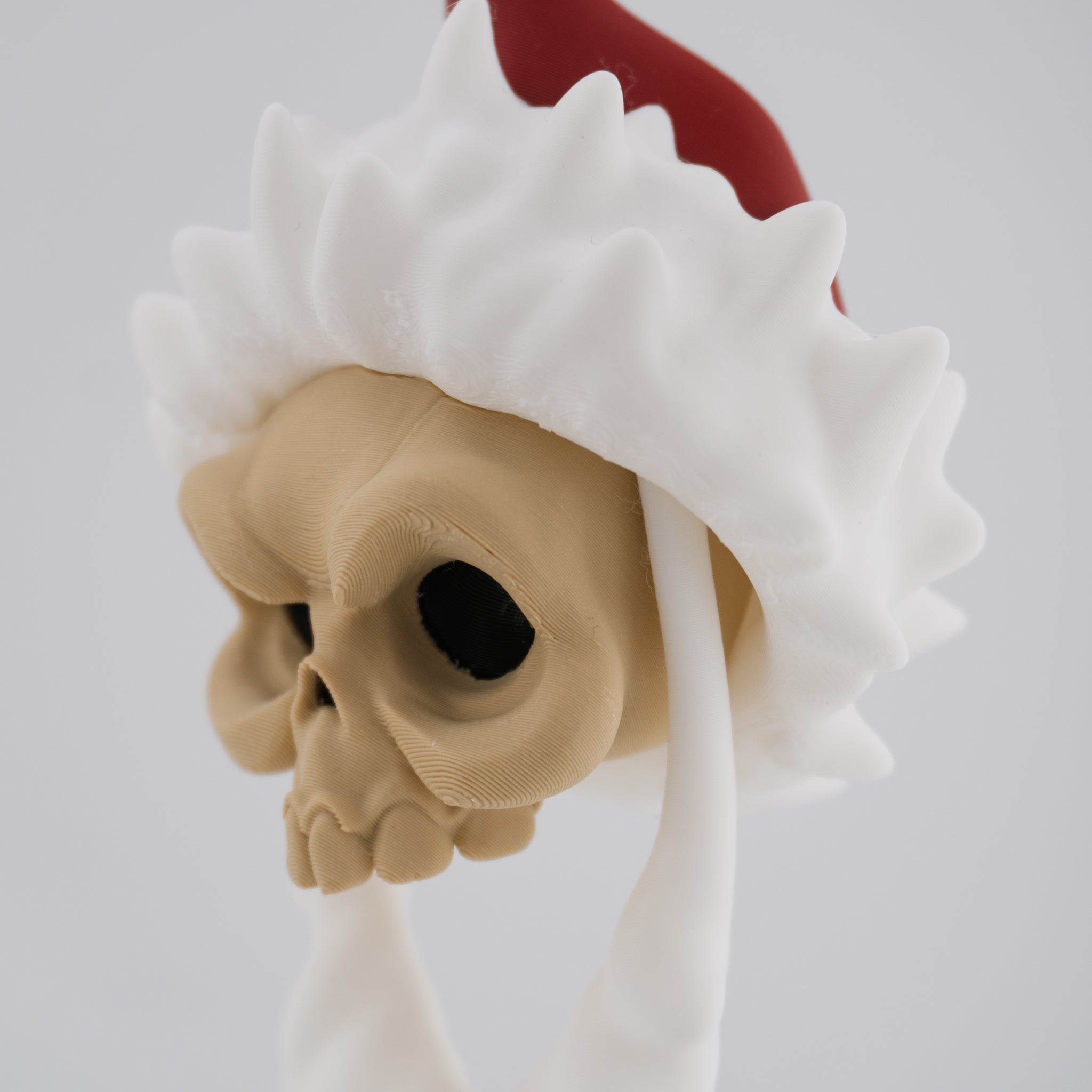 Skull Santa Ornament – Gothic Christmas Skull Decoration | 3D Printed Holiday Decor