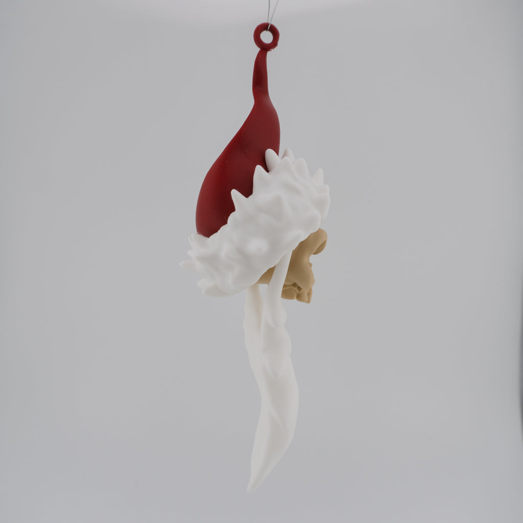 Skull Santa Ornament – Gothic Christmas Skull Decoration | 3D Printed Holiday Decor