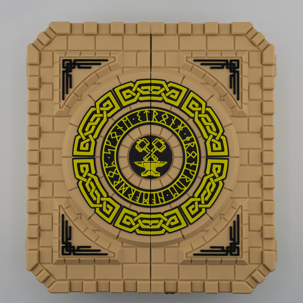 Dwarven Superior Tracking Chest – Ultimate 3D Printed DND Stat Keeper and Dice Box – 7 Inch