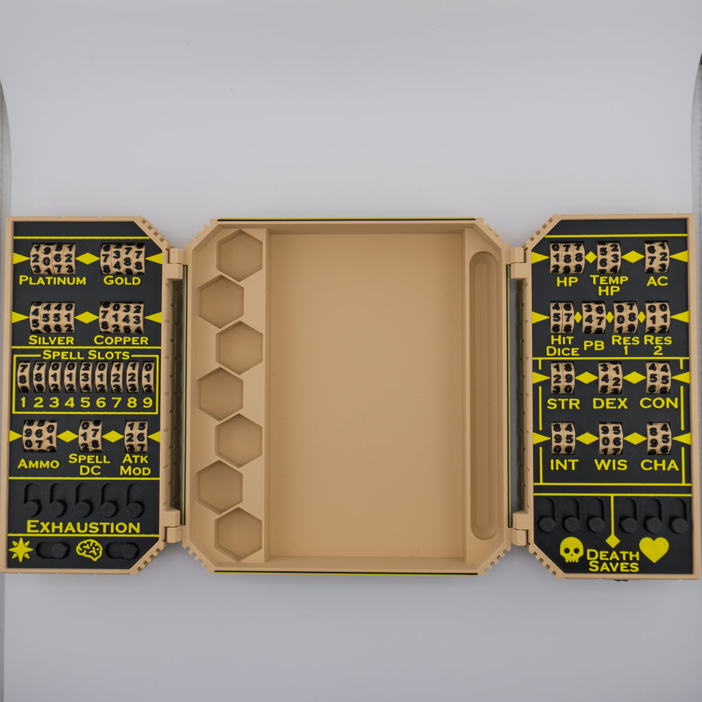 Dwarven Superior Tracking Chest – Ultimate 3D Printed DND Stat Keeper and Dice Box – 7 Inch