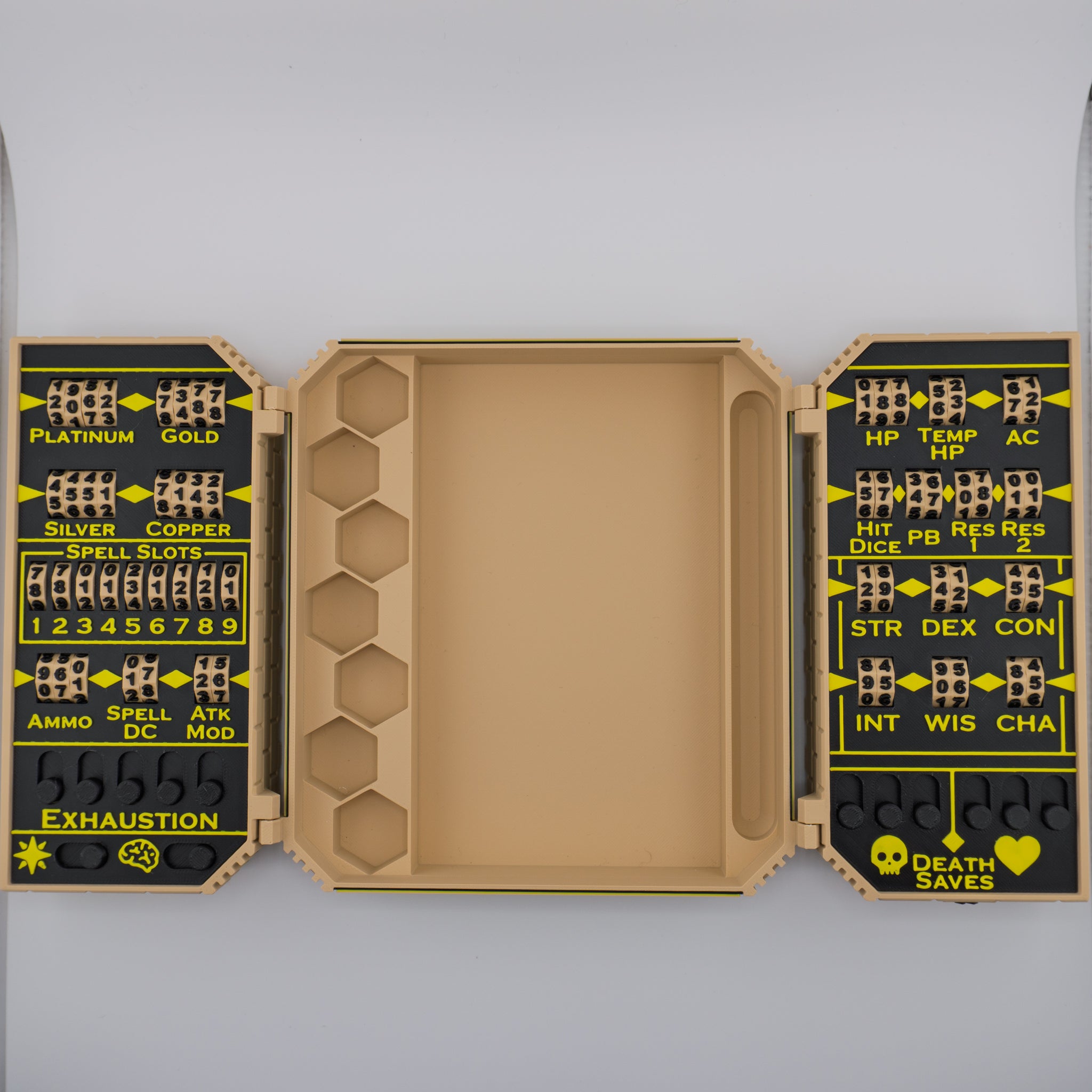 Dwarven Superior Tracking Chest – Ultimate 3D Printed DND Stat Keeper and Dice Box – 7 Inch