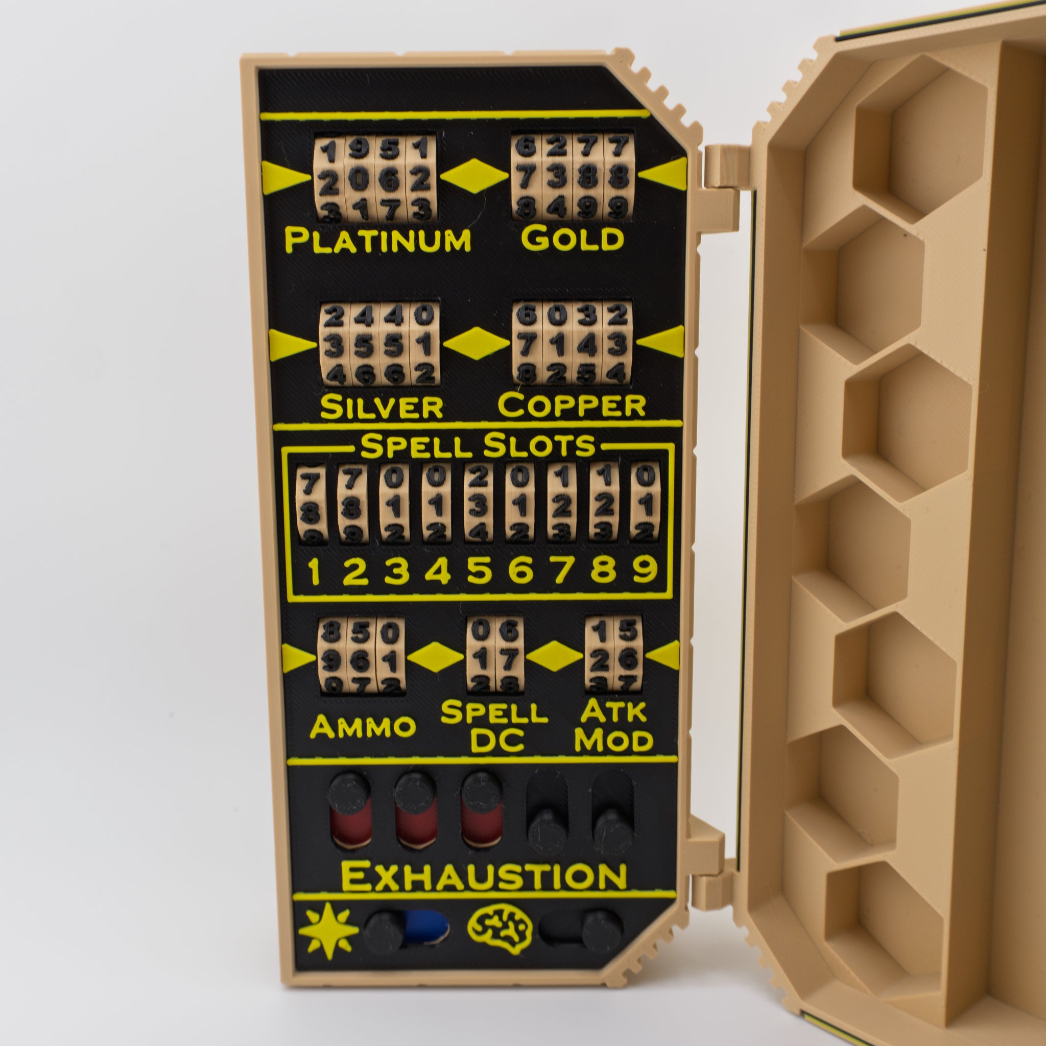 Dwarven Superior Tracking Chest – Ultimate 3D Printed DND Stat Keeper and Dice Box – 7 Inch