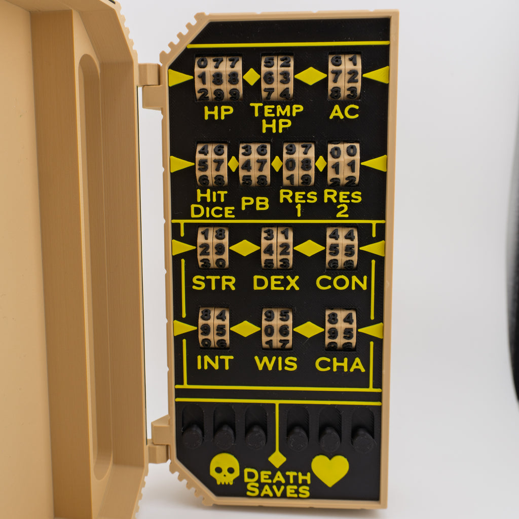 Dwarven Superior Tracking Chest – Ultimate 3D Printed DND Stat Keeper and Dice Box – 7 Inch