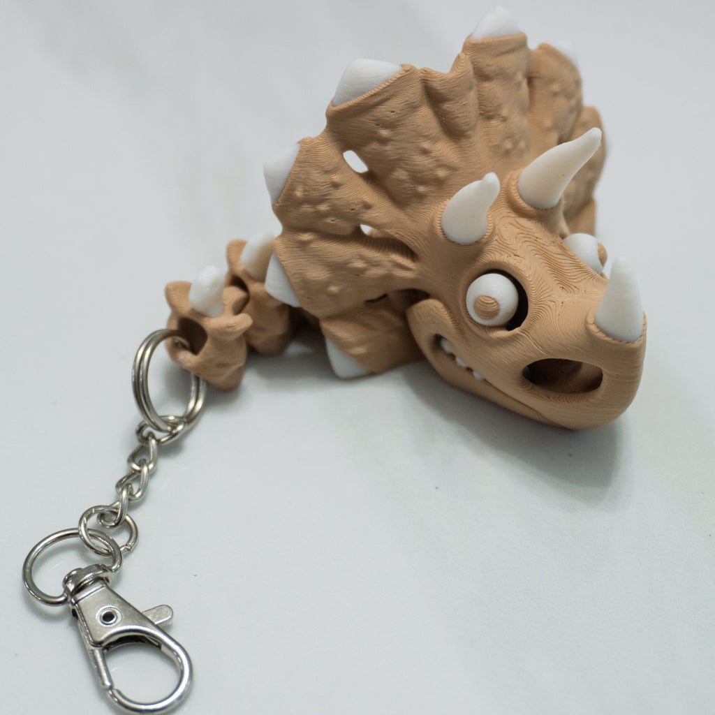Triceratops Keychain | Articulated Dino Fidget Keychain